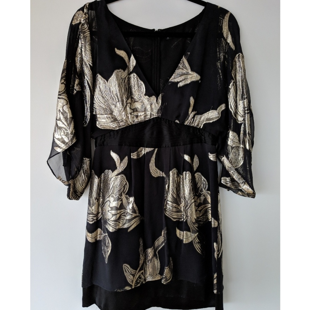 Unique embroidered silk cocktail dress